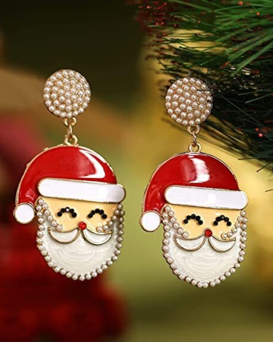 Two pairs Snowman Candy Rhinestone Drop Dangle Earrings Handmade Christmas Gifts Two pairs Snowman Candy Rhinestone Drop Dangle Earrings Handmade Christmas Gifts