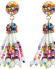 Handmade Multicolored Seed Bead Bohemian Tassel Dangle Earrings 5Pairs Handmade Multicolored Seed Bead Bohemian Tassel Dangle Earrings 5Pairs