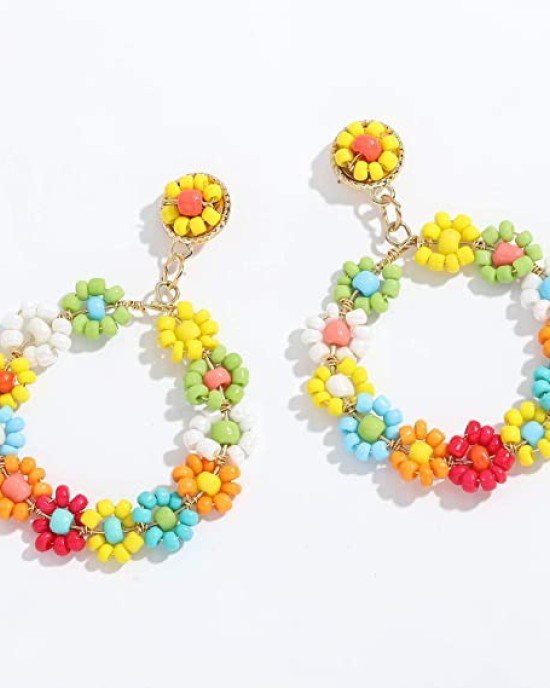 3 pairs Beaded Earrings Handmade Bohemian Tassel Dangle Earrings 3 pairs Beaded Earrings Handmade Bohemian Tassel Dangle Earrings