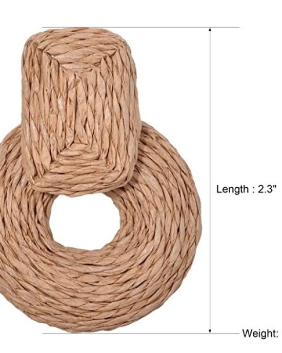 Woven Round Drop Earrings for Women Girls Summer Beach Vacation Jewelry 4 Pairs Woven Round Drop Earrings for Women Girls Summer Beach Vacation Jewelry 4 Pairs