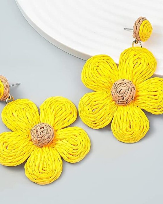 3 Pair Handmade Braid Straw Wicker Summer Beach Raffia Earring 3 Pair Handmade Braid Straw Wicker Summer Beach Raffia Earring
