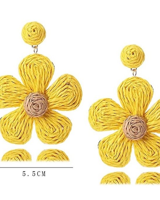 3 Pair Handmade Braid Straw Wicker Summer Beach Raffia Earring 3 Pair Handmade Braid Straw Wicker Summer Beach Raffia Earring