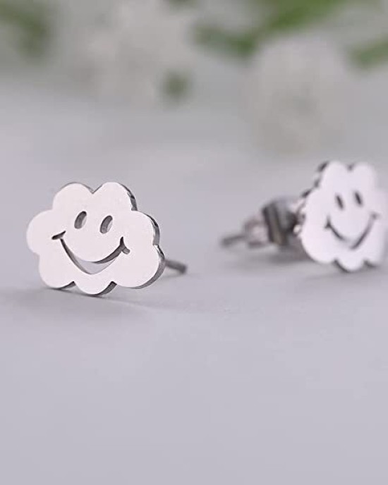 Smile Cloud Moon Star Stud Earrings Stainless Steel Earrings 20 Pairs Wholesale Smile Cloud Moon Star Stud Earrings Stainless Steel Earrings 20 Pairs Wholesale