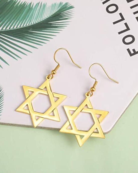 4 Pairs Star Earrings Stainless Steel Dangle Drop Earrings 4 Pairs Star Earrings Stainless Steel Dangle Drop Earrings