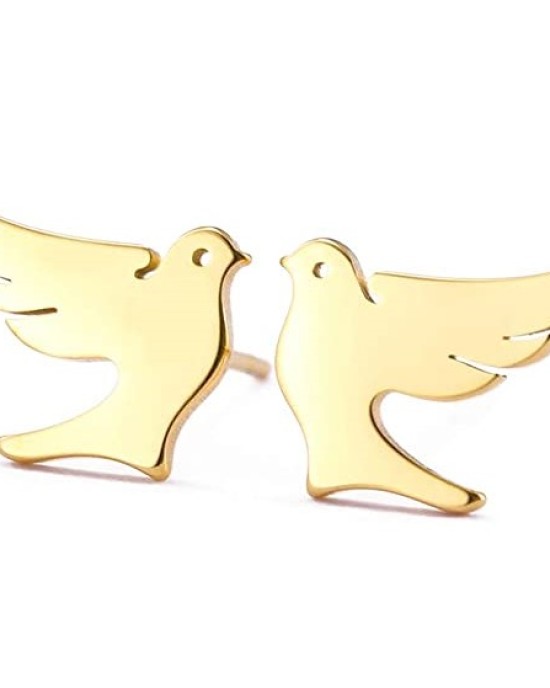 3 pairs Stainless Steel Dove Stud Earrings Lucky Jewelry for Women Girls Birthday Gift 3 pairs Stainless Steel Dove Stud Earrings Lucky Jewelry for Women Girls Birthday Gift