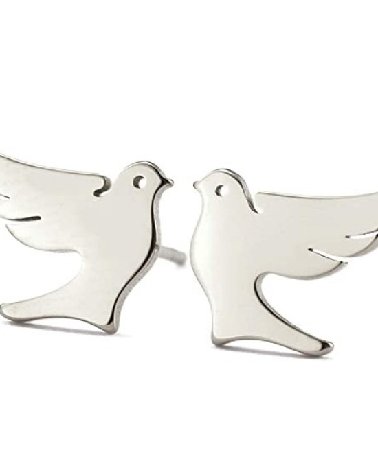 3 pairs Stainless Steel Dove Stud Earrings Lucky Jewelry for Women Girls Birthday Gift 3 pairs Stainless Steel Dove Stud Earrings Lucky Jewelry for Women Girls Birthday Gift