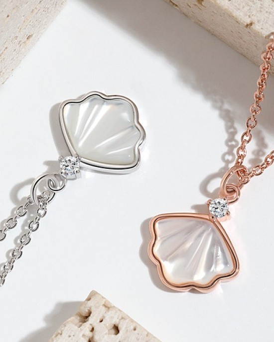 4 PCS Shellfish Shell Silver Necklace 4 PCS Shellfish Shell Silver Necklace