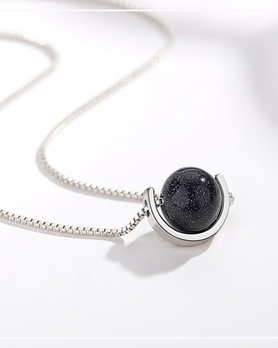 2 pcs Obsidian Saturn Pendant Necklace 2 pcs Obsidian Saturn Pendant Necklace