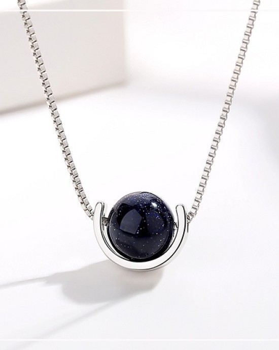2 pcs Obsidian Saturn Pendant Necklace 2 pcs Obsidian Saturn Pendant Necklace