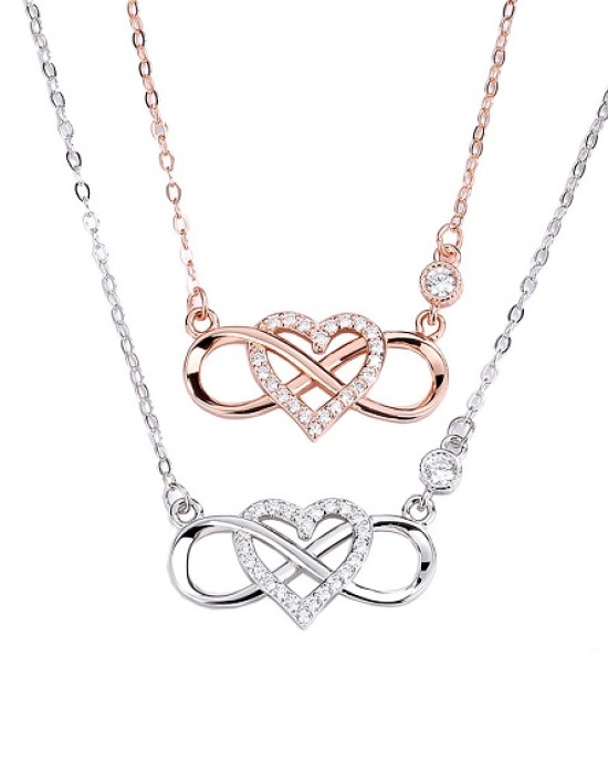 4 PCS 925 Sterling Silver Heart Pendant Neckalces 4 PCS 925 Sterling Silver Heart Pendant Neckalces