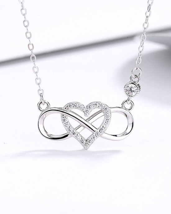 4 PCS 925 Sterling Silver Heart Pendant Neckalces 4 PCS 925 Sterling Silver Heart Pendant Neckalces