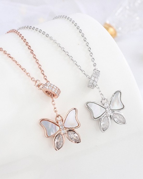 4 PCS Adjustable Chain Butterfly Charm Pendant Necklace 4 PCS Adjustable Chain Butterfly Charm Pendant Necklace