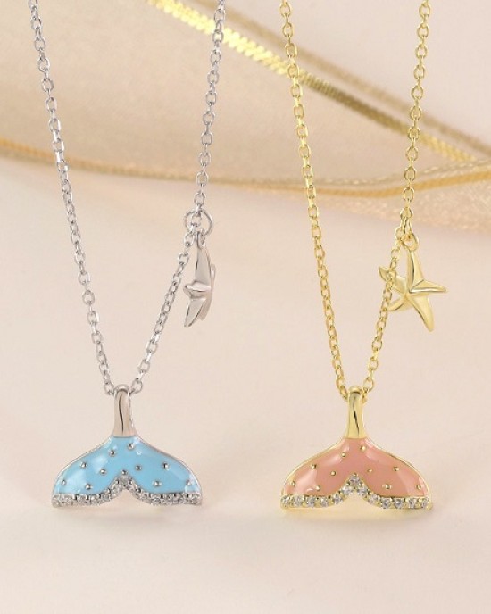 4 PCS Colorful Fish Tail Starfish Necklace 4 PCS Colorful Fish Tail Starfish Necklace