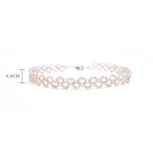 Temperament White Tea Gold Crystal Collar 6 Packs Wholesale