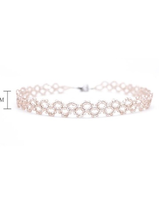 Temperament White Tea Gold Crystal Collar 6 Packs Wholesale Temperament White Tea Gold Crystal Collar 6 Packs Wholesale