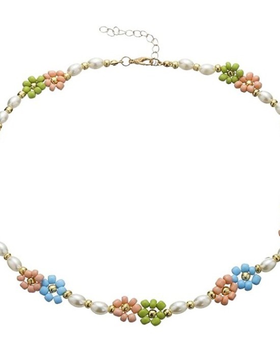 20 Pack Cute Handmade Colorful Faux Pearl Flower Boho Beaded Choker Necklace 20 Pack Cute Handmade Colorful Faux Pearl Flower Boho Beaded Choker Necklace