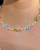 20 Pack Cute Handmade Colorful Faux Pearl Flower Boho Beaded Choker Necklace 20 Pack Cute Handmade Colorful Faux Pearl Flower Boho Beaded Choker Necklace
