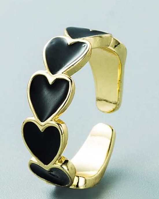 3 Piece Heart Ring Adjustable Love Heart Open Band Ring 3 Piece Heart Ring Adjustable Love Heart Open Band Ring