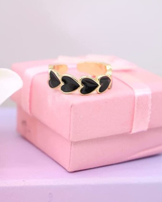 3 Piece Heart Ring Adjustable Love Heart Open Band Ring 3 Piece Heart Ring Adjustable Love Heart Open Band Ring