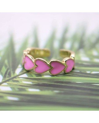 3 Piece Heart Ring Adjustable Love Heart Open Band Ring