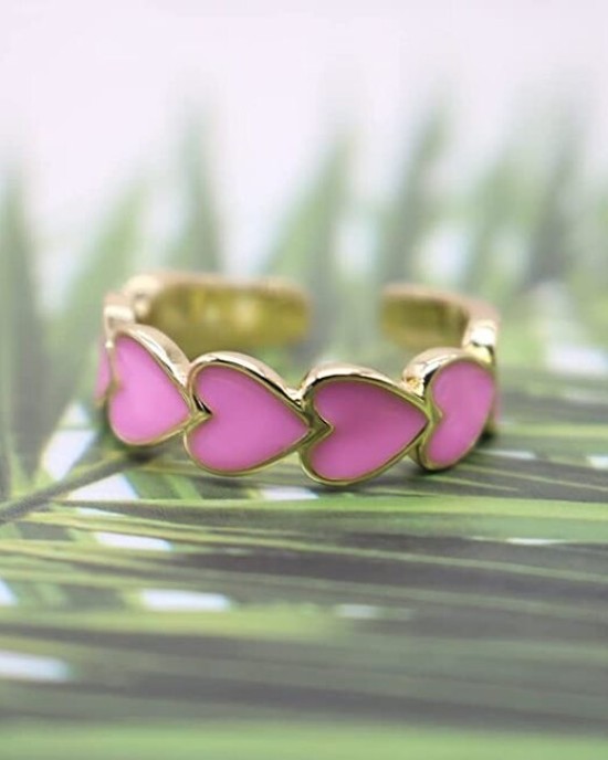 3 Piece Heart Ring Adjustable Love Heart Open Band Ring 3 Piece Heart Ring Adjustable Love Heart Open Band Ring