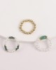 6 Pieces Pearls Crystal Rings Blue and Red 6 Pieces Pearls Crystal Rings Blue and Red