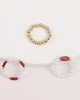 6 Pieces Pearls Crystal Rings Blue and Red 6 Pieces Pearls Crystal Rings Blue and Red