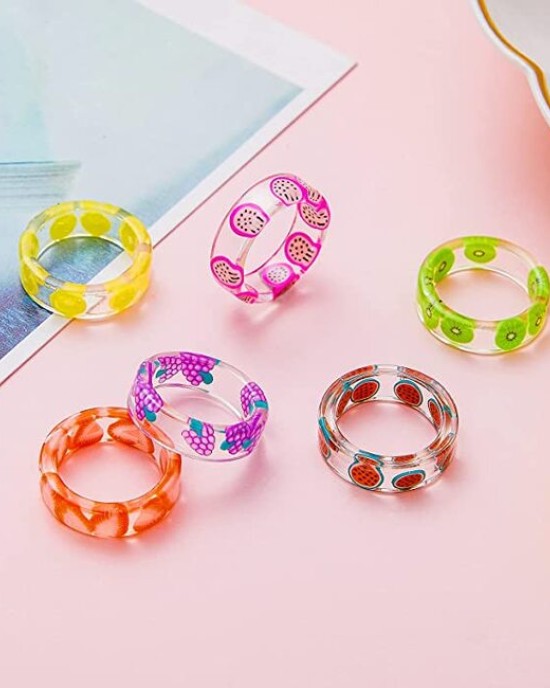 20PCS Colorful Resin Rings Acrylic Chunky Rings for Women 20PCS Colorful Resin Rings Acrylic Chunky Rings for Women