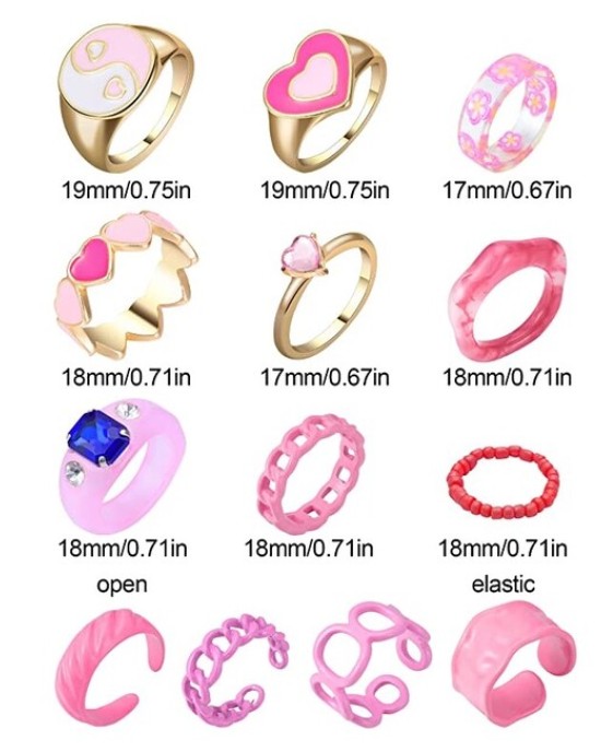 30 Pieces Chunky Rings Stackable Open Resin Acrylic Rings for Women 30 Pieces Chunky Rings Stackable Open Resin Acrylic Rings for Women