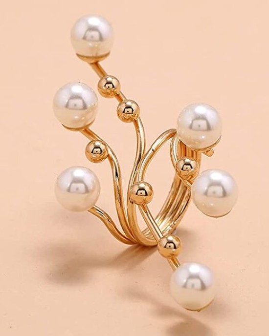 5 Pack Vintage Pearl Finger Rings Statement Imitation Pearls 5 Pack Vintage Pearl Finger Rings Statement Imitation Pearls