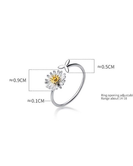 S925 Sterling Silver Ring Fashion Open Daisy Flower Rings 10 pcs S925 Sterling Silver Ring Fashion Open Daisy Flower Rings 10 pcs