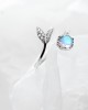 925 Sterling Silver Crystal Moonstone Mermaid Rings 6 pcs 925 Sterling Silver Crystal Moonstone Mermaid Rings 6 pcs