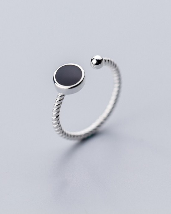 6 pcs Fashion Personality Black Rings Index Finger 925 Sterling Silver Ring 6 pcs Fashion Personality Black Rings Index Finger 925 Sterling Silver Ring