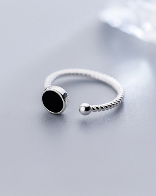 6 pcs Fashion Personality Black Rings Index Finger 925 Sterling Silver Ring 6 pcs Fashion Personality Black Rings Index Finger 925 Sterling Silver Ring