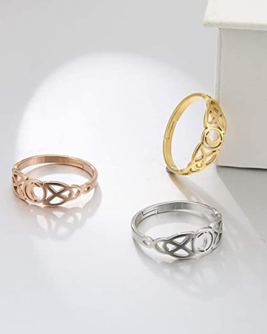 10Pcs Moon Adjustable Women Ring Stainless Steel Silver Gold Rose Gold Jewelry 10Pcs Moon Adjustable Women Ring Stainless Steel Silver Gold Rose Gold Jewelry