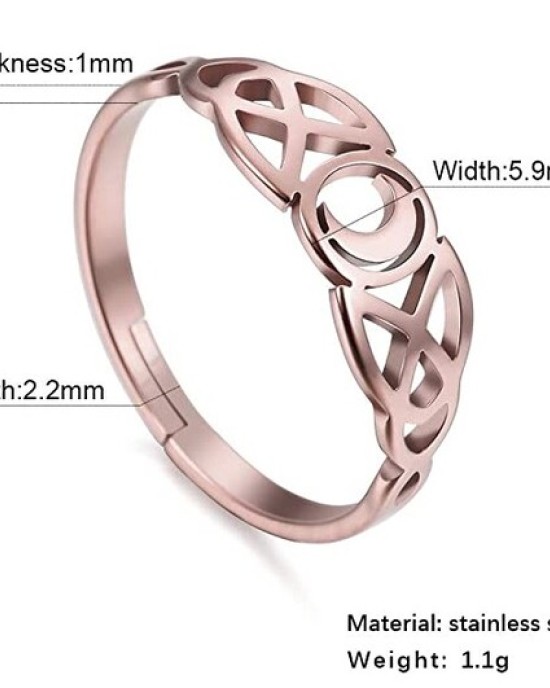 10Pcs Moon Adjustable Women Ring Stainless Steel Silver Gold Rose Gold Jewelry 10Pcs Moon Adjustable Women Ring Stainless Steel Silver Gold Rose Gold Jewelry